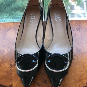 Franco Sarto patent leather pumps.